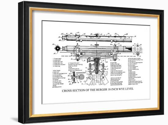 Cross-Section of the Berger 18 Inch Wye Level-null-Framed Art Print