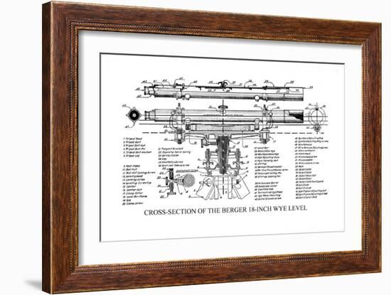 Cross-Section of the Berger 18 Inch Wye Level-null-Framed Art Print