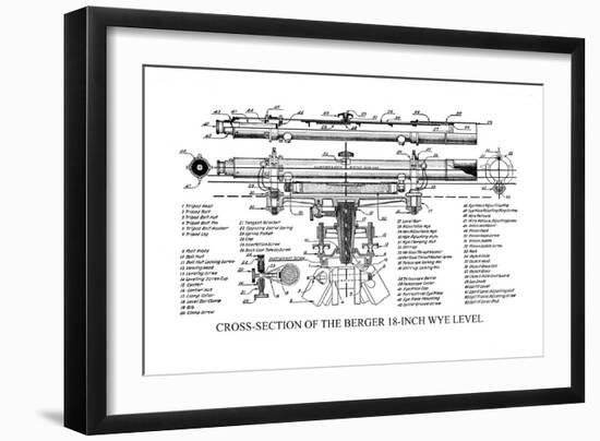 Cross-Section of the Berger 18 Inch Wye Level-null-Framed Art Print