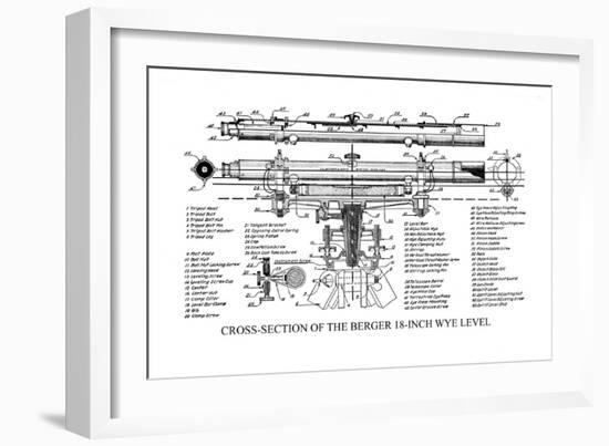 Cross-Section of the Berger 18 Inch Wye Level-null-Framed Art Print