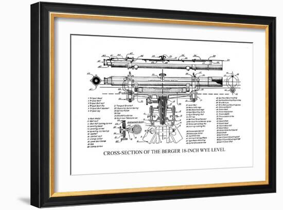 Cross-Section of the Berger 18 Inch Wye Level-null-Framed Art Print