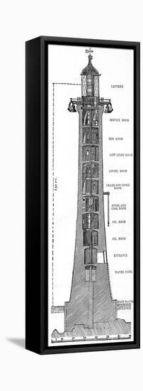 Cross-Section of the Eddystone Lighthouse, 1882-null-Framed Premier Image Canvas