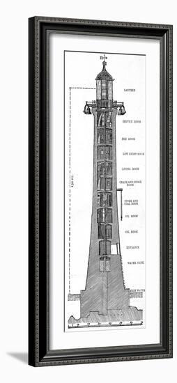 Cross-Section of the Eddystone Lighthouse, 1882-null-Framed Photographic Print