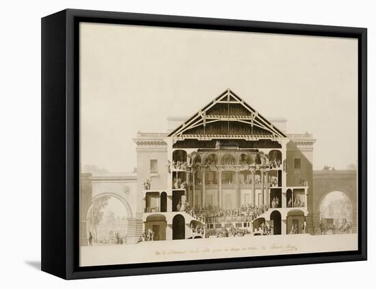 Cross-Section of the Front Section of the Theatre, from Designs for the Comedie Italienne-Francois-joseph Belanger-Framed Premier Image Canvas