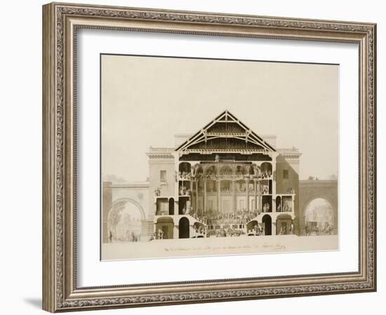 Cross-Section of the Front Section of the Theatre, from Designs for the Comedie Italienne-Francois-joseph Belanger-Framed Giclee Print