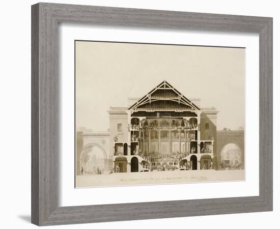 Cross-Section of the Front Section of the Theatre, from Designs for the Comedie Italienne-Francois-joseph Belanger-Framed Giclee Print