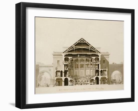 Cross-Section of the Front Section of the Theatre, from Designs for the Comedie Italienne-Francois-joseph Belanger-Framed Giclee Print