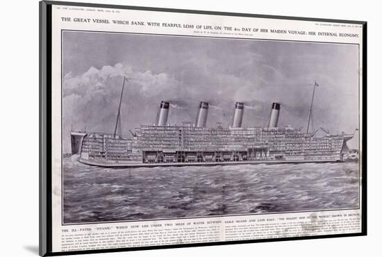 Cross-Section of the S S Titanic-null-Mounted Photographic Print