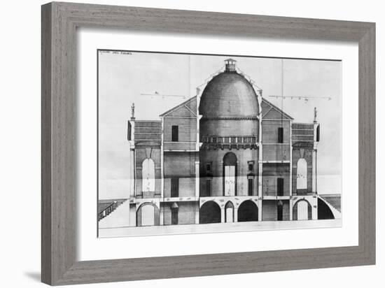Cross-Section of the Villa Rotonda Near Vicenza, Designed by Andrea Palladio-null-Framed Giclee Print