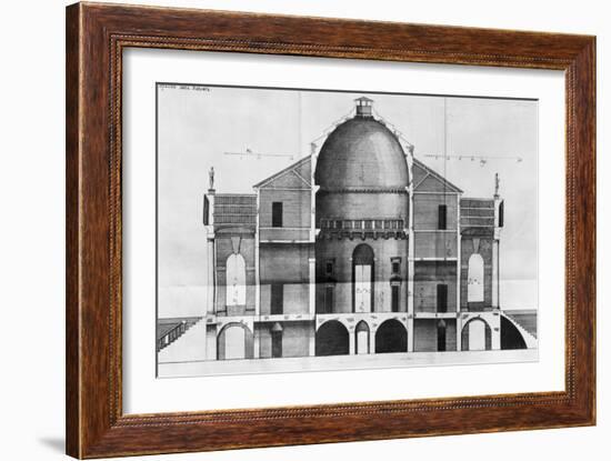 Cross-Section of the Villa Rotonda Near Vicenza, Designed by Andrea Palladio-null-Framed Giclee Print