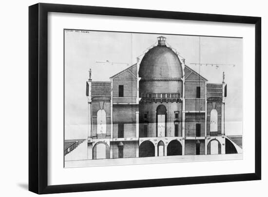 Cross-Section of the Villa Rotonda Near Vicenza, Designed by Andrea Palladio-null-Framed Giclee Print