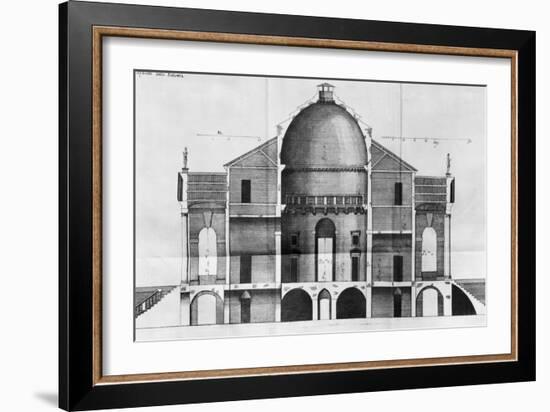 Cross-Section of the Villa Rotonda Near Vicenza, Designed by Andrea Palladio-null-Framed Giclee Print