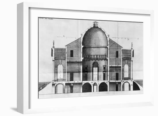 Cross-Section of the Villa Rotonda Near Vicenza, Designed by Andrea Palladio-null-Framed Giclee Print