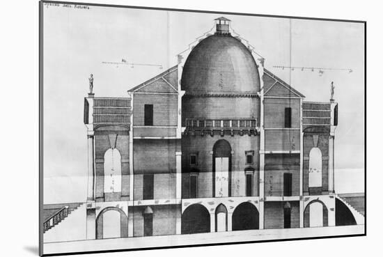 Cross-Section of the Villa Rotonda Near Vicenza, Designed by Andrea Palladio-null-Mounted Giclee Print