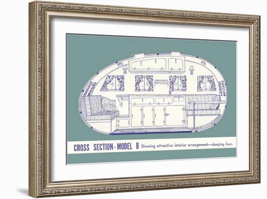 Cross Section of Travel Trailer-null-Framed Art Print