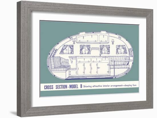 Cross Section of Travel Trailer-null-Framed Art Print