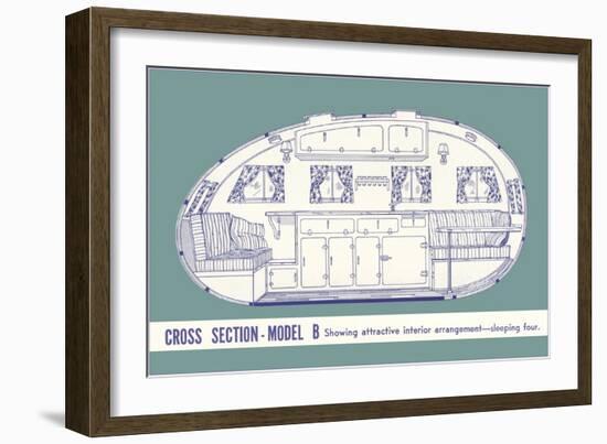 Cross Section of Travel Trailer-null-Framed Art Print