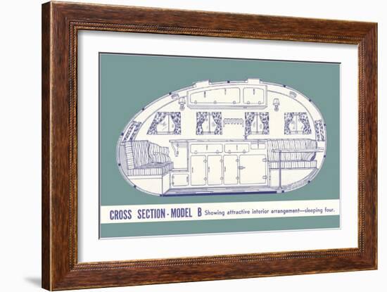 Cross Section of Travel Trailer-null-Framed Art Print