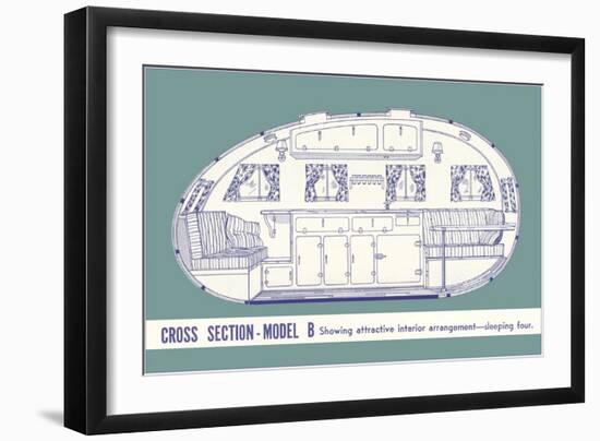 Cross Section of Travel Trailer-null-Framed Art Print