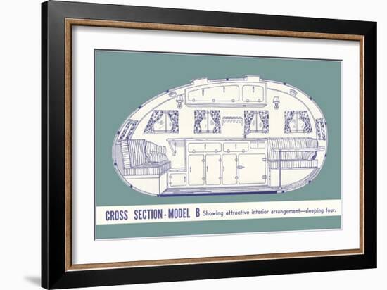 Cross Section of Travel Trailer-null-Framed Art Print