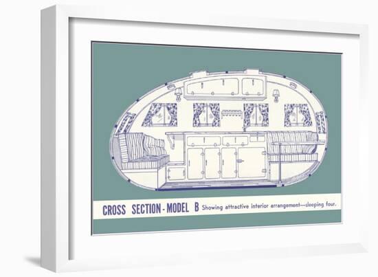 Cross Section of Travel Trailer-null-Framed Art Print