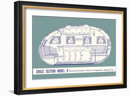 Cross Section of Travel Trailer-null-Framed Art Print