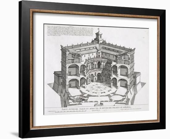 Cross-Section of Villa Caprarola, Bagnaia-Giovanni Battista Falda-Framed Giclee Print