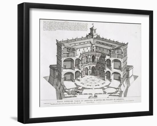 Cross-Section of Villa Caprarola, Bagnaia-Giovanni Battista Falda-Framed Giclee Print