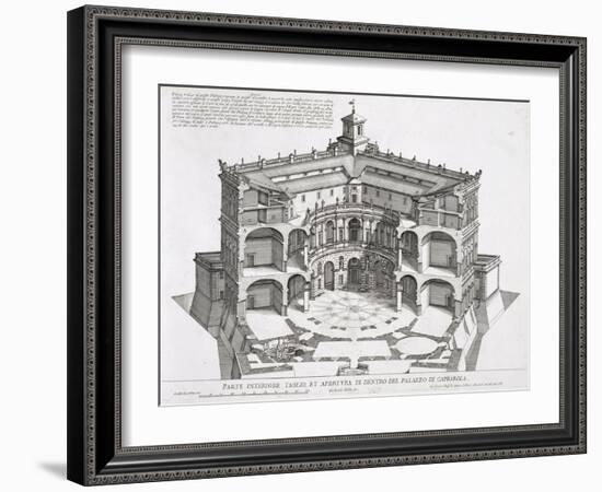 Cross-Section of Villa Caprarola, Bagnaia-Giovanni Battista Falda-Framed Giclee Print