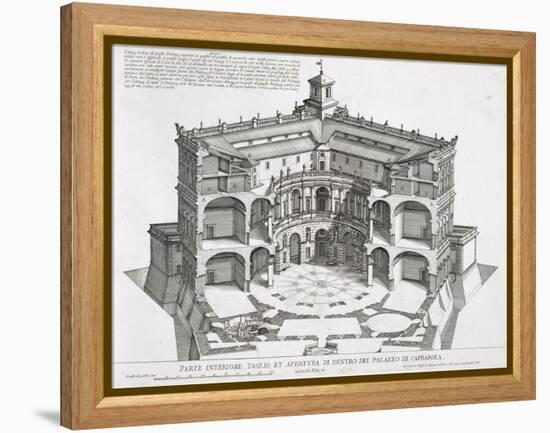 Cross-Section of Villa Caprarola, Bagnaia-Giovanni Battista Falda-Framed Premier Image Canvas