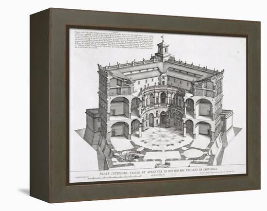 Cross-Section of Villa Caprarola, Bagnaia-Giovanni Battista Falda-Framed Premier Image Canvas