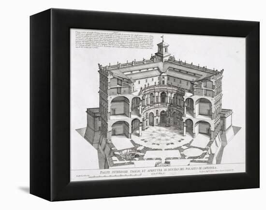 Cross-Section of Villa Caprarola, Bagnaia-Giovanni Battista Falda-Framed Premier Image Canvas