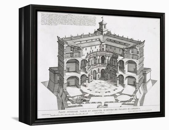 Cross-Section of Villa Caprarola, Bagnaia-Giovanni Battista Falda-Framed Premier Image Canvas