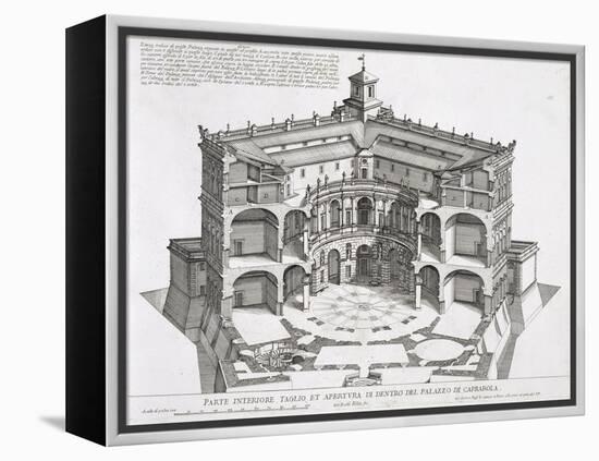 Cross-Section of Villa Caprarola, Bagnaia-Giovanni Battista Falda-Framed Premier Image Canvas