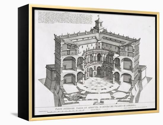 Cross-Section of Villa Caprarola, Bagnaia-Giovanni Battista Falda-Framed Premier Image Canvas