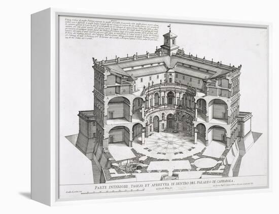 Cross-Section of Villa Caprarola, Bagnaia-Giovanni Battista Falda-Framed Premier Image Canvas