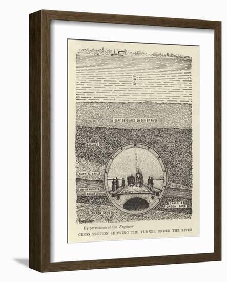 Cross Section Showing the Tunnel under the River-null-Framed Giclee Print