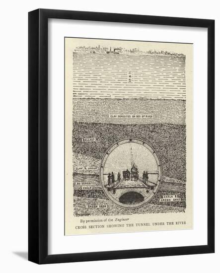 Cross Section Showing the Tunnel under the River-null-Framed Giclee Print