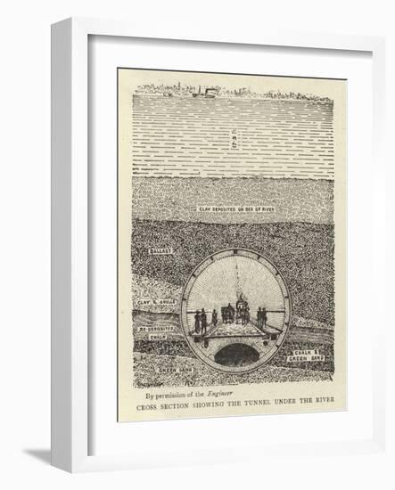 Cross Section Showing the Tunnel under the River-null-Framed Giclee Print