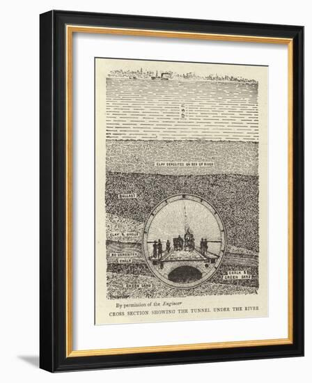 Cross Section Showing the Tunnel under the River-null-Framed Giclee Print