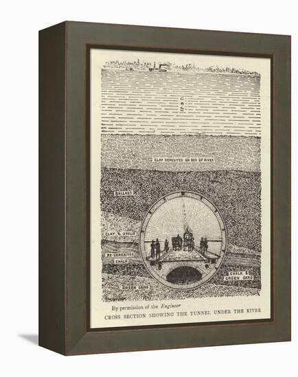 Cross Section Showing the Tunnel under the River-null-Framed Premier Image Canvas