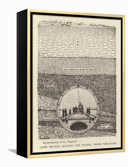 Cross Section Showing the Tunnel under the River-null-Framed Premier Image Canvas