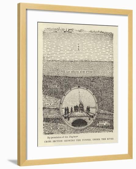 Cross Section Showing the Tunnel under the River-null-Framed Giclee Print