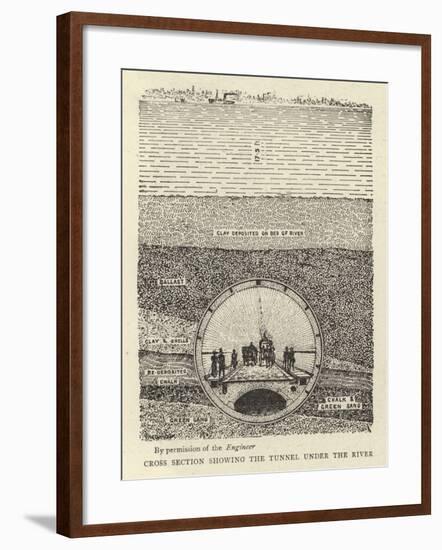 Cross Section Showing the Tunnel under the River-null-Framed Giclee Print