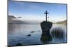 Cross Stone in the Mondsee Lake with View to the Drachenwand, Austria, Salzkammergut-Volker Preusser-Mounted Photographic Print