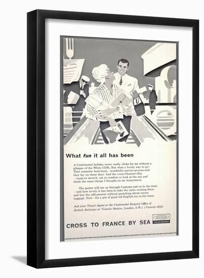 Cross to France by Sea' - British Railways Advert-Laurence Fish-Framed Giclee Print