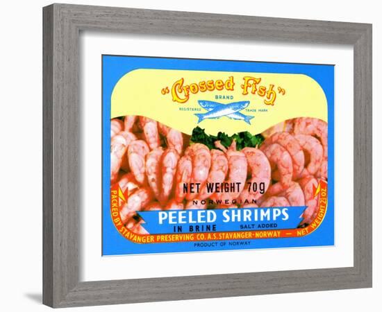 Crossed Fish Peeled Shrimps-null-Framed Art Print