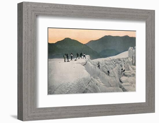 'Crossing a Glacier, Mount Rainier', c1916-Asahel Curtis-Framed Photographic Print