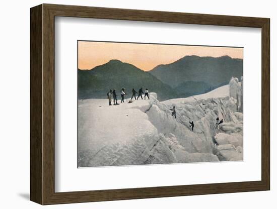 'Crossing a Glacier, Mount Rainier', c1916-Asahel Curtis-Framed Photographic Print