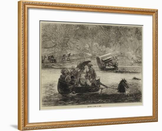 Crossing a River in India-Felix Regamey-Framed Giclee Print